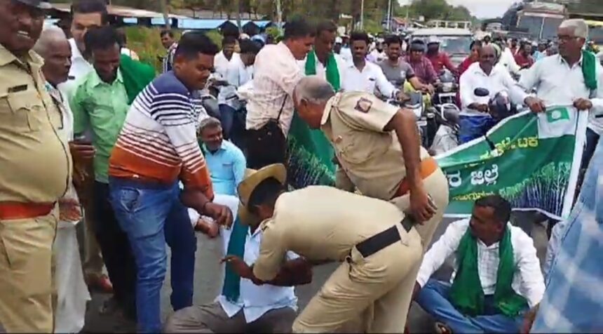 ಬೆಂಗಳೂರು-ಮೈಸೂರು ಹೆದ್ದಾರಿ ತಡೆದು ಪ್ರತಿಭಟನೆ